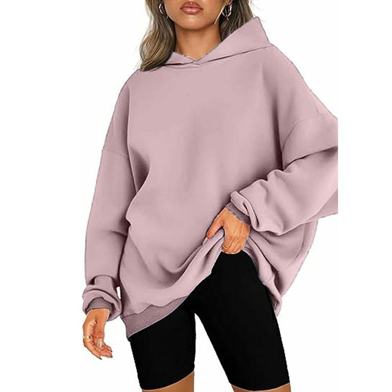 2026 Fall Winter New Loose Hoodies Pullovers Women Oversized Casual Solid Plus Velvet Sweatshirts Female Hoody Clothes
