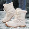 Women Pink Snow Boots Winter Plus Size White Walking Shoes Waterproof Outdoor High Hiking Shoes