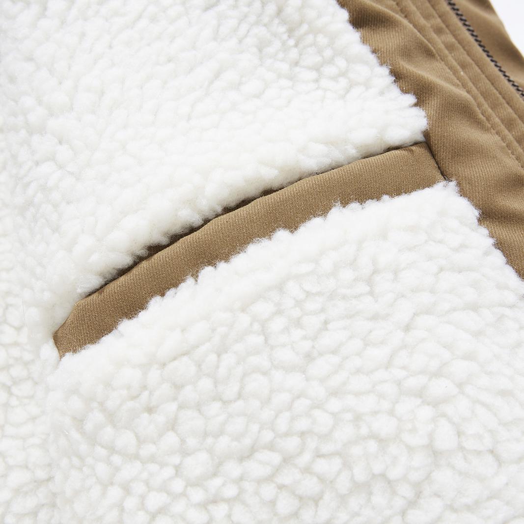 Зимнее водонепроницаемое теплое утолщенное пальто из искусственной овечьей шерсти — фото 5