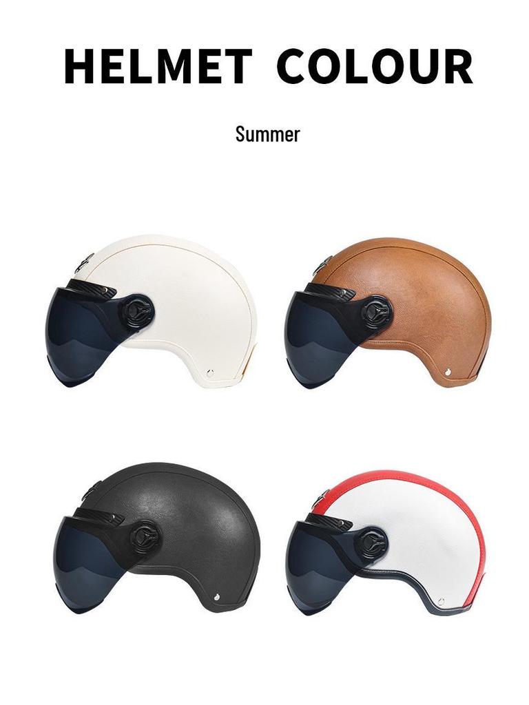 Men's & Women's Retro Electric Motorcycle Helmet - Universal Four-Season Half Helmet