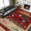 Tapis Carré Personnalisé avec Nom Imprimé de Noël Tapis de Sol Doux Antidérapant Pour Chambre à Coucher Cadeau de Fête