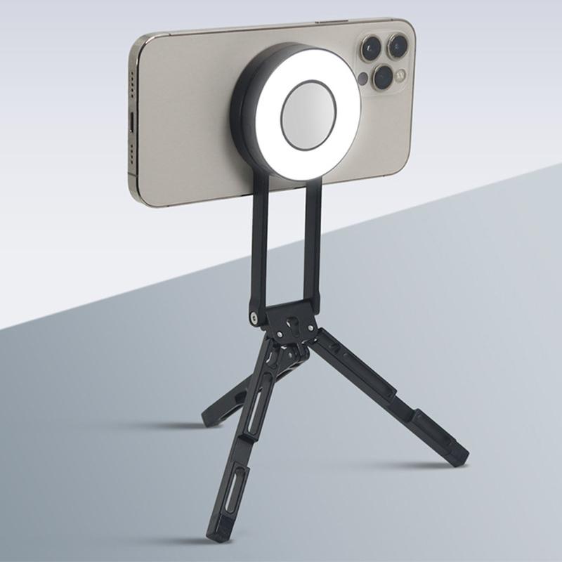 Double Side Magnetic Mobile Phone Holder Phone Tripod Stand for Phone 16 Mini Aluminium Bracket Quick Mount Pocket Stand