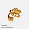 European and American fashion influencer bestseller: glossy open titanium steel ring, stainless steel plated with 18K gold, niche ring for women