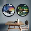 24inch Wall Hanging Moving Sand Painting Art Picture Round Glass Deep Sea Sandscape In Motion Flowing Sand Frame Sand Painting