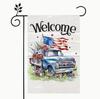 4th Of July Independence Day Decor Truck Ag Patriotic Garden Ag 12X18" RRM