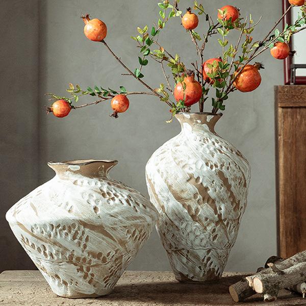 Jingdezhen Wabi-Sabi Keramikvase für Trockenblumen - Retro-Stil für Wohnzimmer oder Esstisch