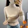 2024 Women's High Neck Plus Velvet Sweater - Thick Knit Pullover for Autumn/Winter