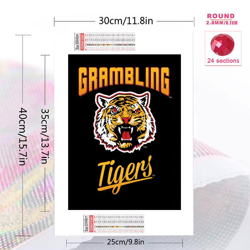 Grambling State Tigers 100% Round Full Drill 5D DIY Diamond Painting Embroidery Cross Stitch Rhinestone Décor