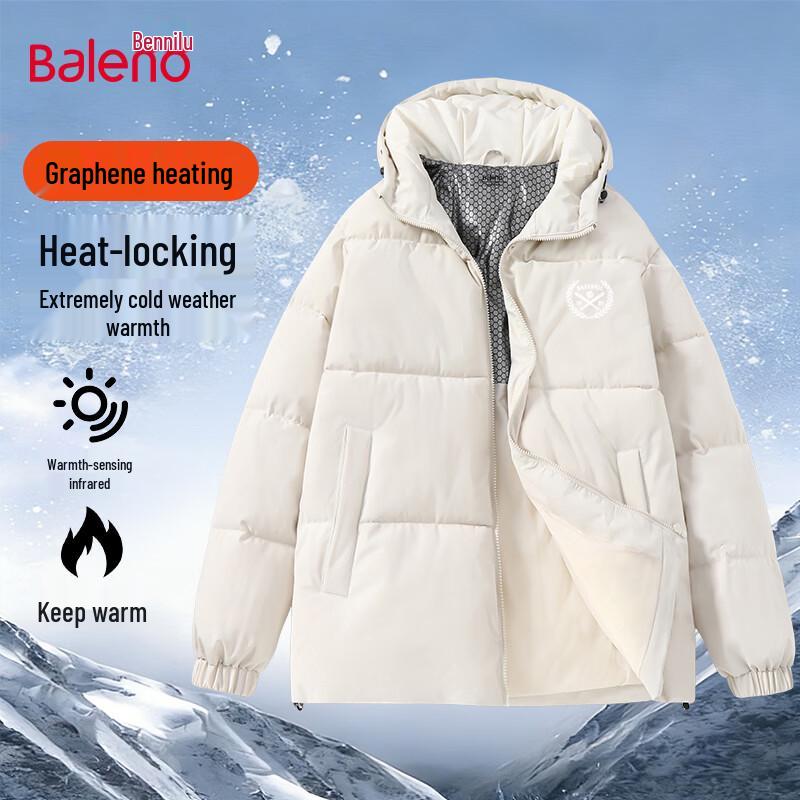 Baleno Men s Loose Fit Thick Fleece-Lined Hooded Winter Jacket 3XL