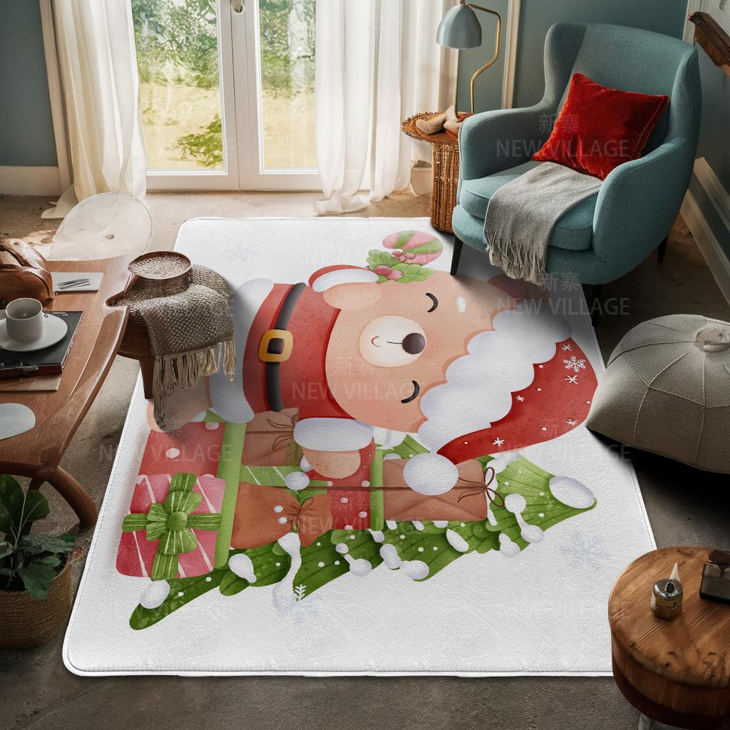 Hauseingangsteppich Fußmatte Haustür Wohnzimmer Bad Fuß Badezimmer rutschfest wasserabsorbierend Teppiche Bad Frohe Weihnachten Winter