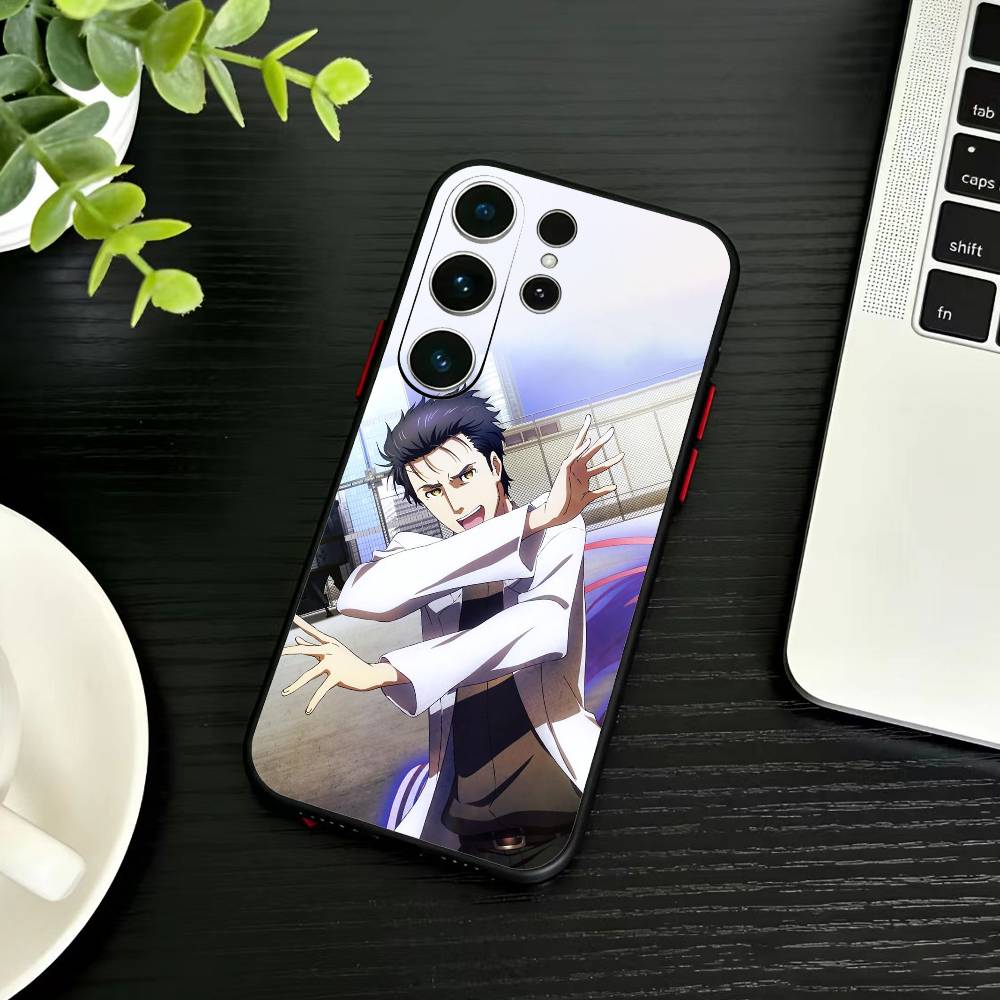 T-Rintaro Okabe STEINS DATE Phone Case For Samsung S26,S25,S24,S23,S22,S21,S20,Plus,Fe,Lite,Others Black Cover