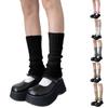 Ribbed Knit Boot Cuffs Footless Socks with Elegant Bows Designs for Women Layered Ruffle Edge Leg Warmers Streetwear