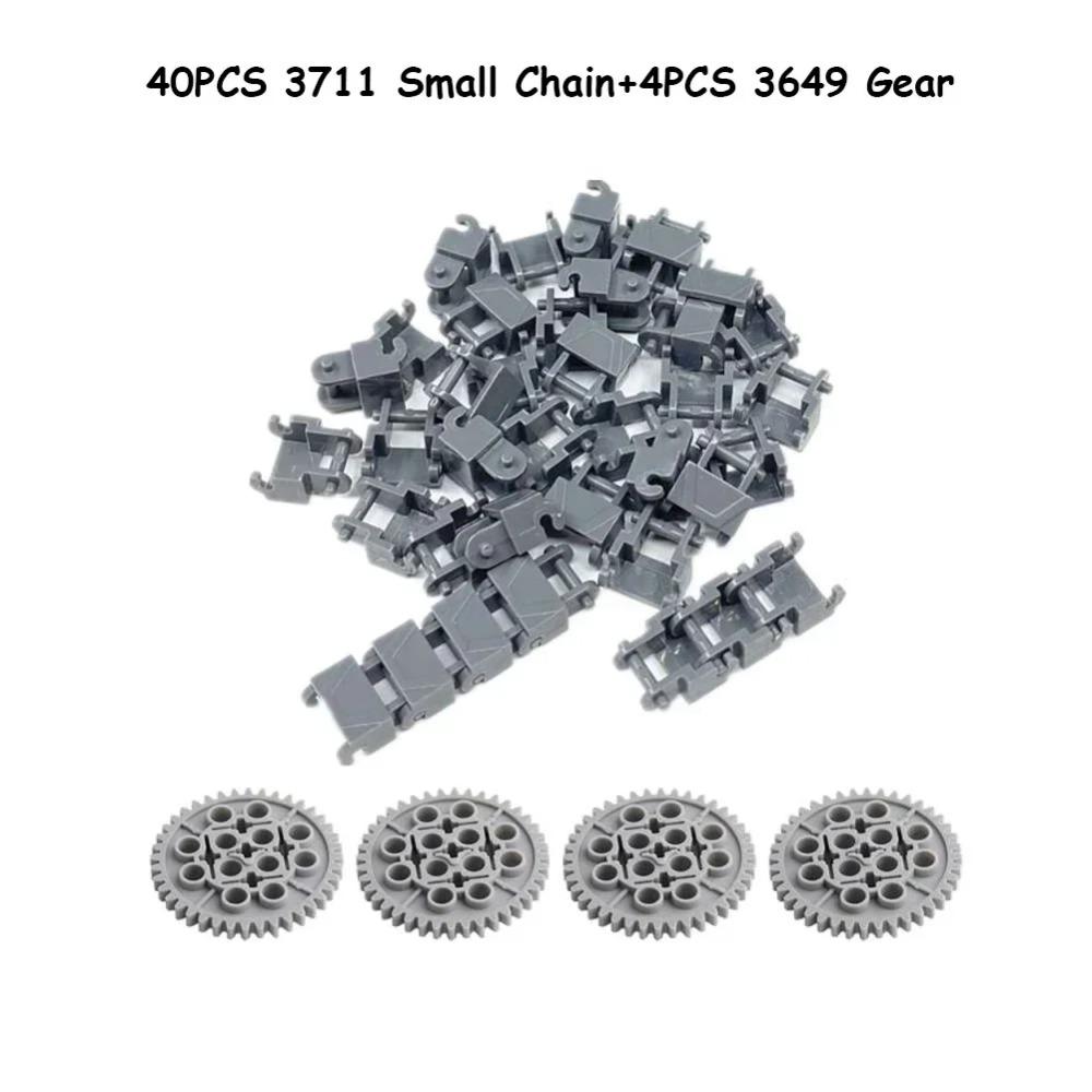 Legoeds-compatible Technical Tracks and Wheels Pack Gears and Axle Set Tank Chain Crawler for 3711 3873 57518 88323 15379 14696