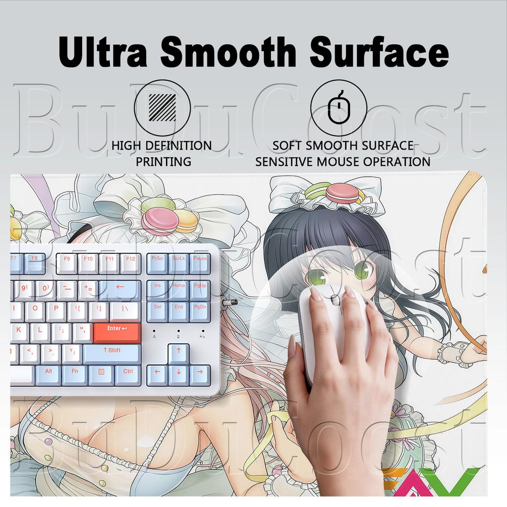 Anime Super Sonico Large Extended Gaming Mouse Pad PC Office Accessories Kawaii Girl HD Printing Computer Keyboard Mat 900x400mm