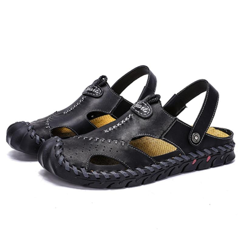 38-48 Summer Men's Large Size Leather Beach Sandals