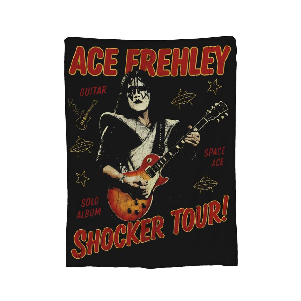 Ace Frehley RIP 1951-2025 Wool Blankets Kiss Band Custom Throw Blankets for Home 200x150cm Rug Piece,