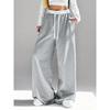 Women Street Hip Hop Style Printed Pocket Loose Casual Wide Leg Long Pants