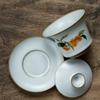 170ml Chinese Retro Ru Kiln Tea Tureen Teacup Handmade Flower and Bird Ceramic Tea Bowl Travel Portable Gaiwan Household Teaware