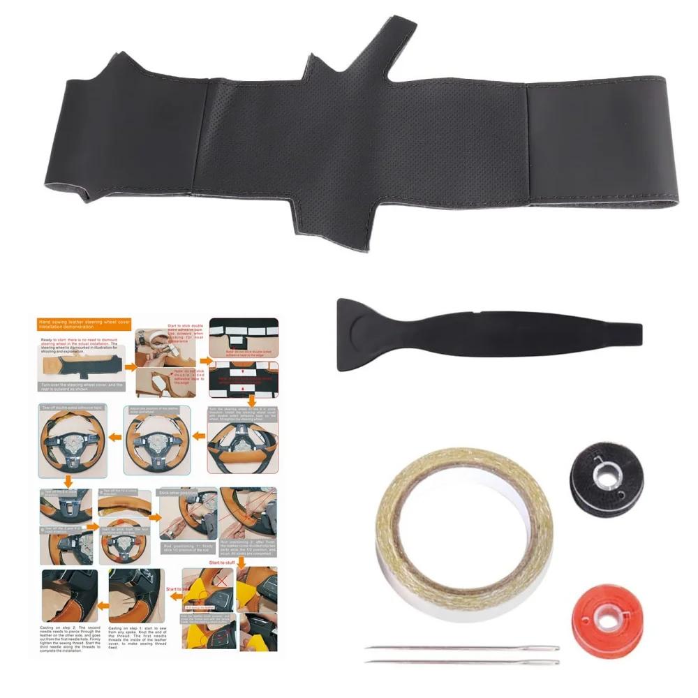 Customized Car Steering Wheel Cover For Kia Sorento 2015 2016 2017 2018 Sedona 2015-2019 Car Accessories Hand-sewn Steering Wrap