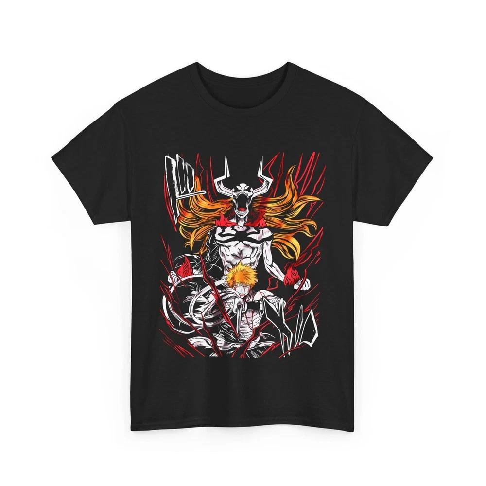 Anime Bleach Ichigo Kurosaki Unisexga StripBlack T Shirt S