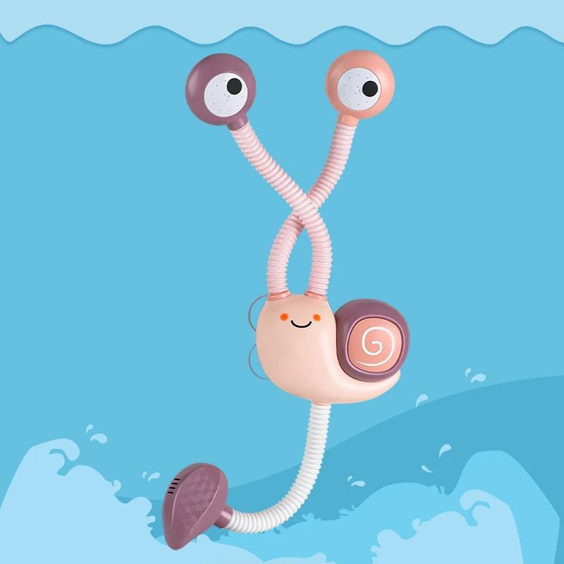 

Автоматический водяной насос-улитка с 2 игрушками для ванны и душа, детские игрушки для воды, игрушки для ванны для малышей, подарок без батареи розовый