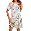 Women's Fashion Casual Print Round Neck Short Sleeve Short Dress
