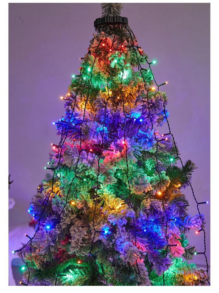LED Ring Star Tree Topper: Low Voltage Flowing Waterfall Christmas Lights