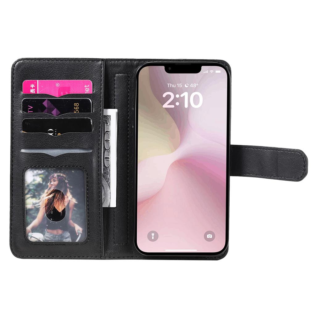 For iPhone 16e Leather Case with 10 Card Holder Phone Cover Stand