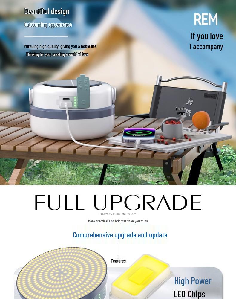 Super Bright Solar Camping Lantern - Emergency Light, Dimmable, Rechargeable, and Portable for Outdoor Use