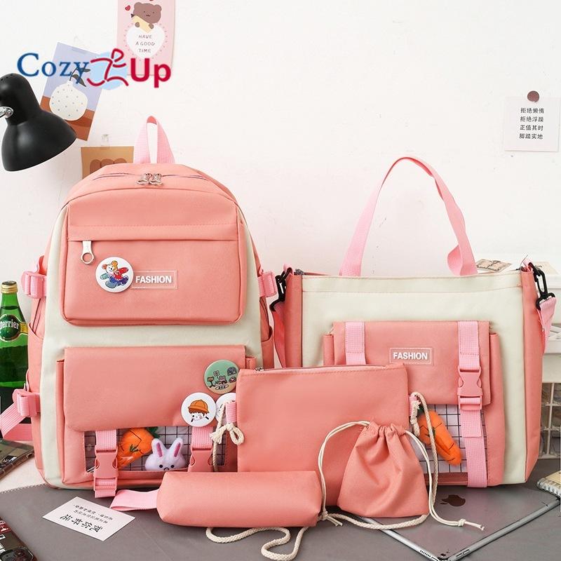 Износостойкий детский рюкзак из 5 предметов с ремнем на воздушной подушке 31x13x43cm — фото 9