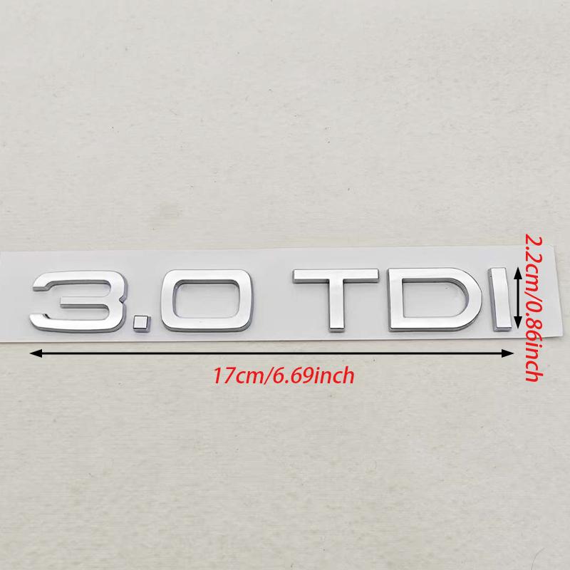 3D ABS Car Letters Logo 3.0TDI 4.2TDI Trunk Badge Sticker Emblem For 4HGFC A4 S4 RS4 A5 S5 RS5 A6 S6 RS6 A7 S7 RS7 Q7 Q8 SQ7 SQ8