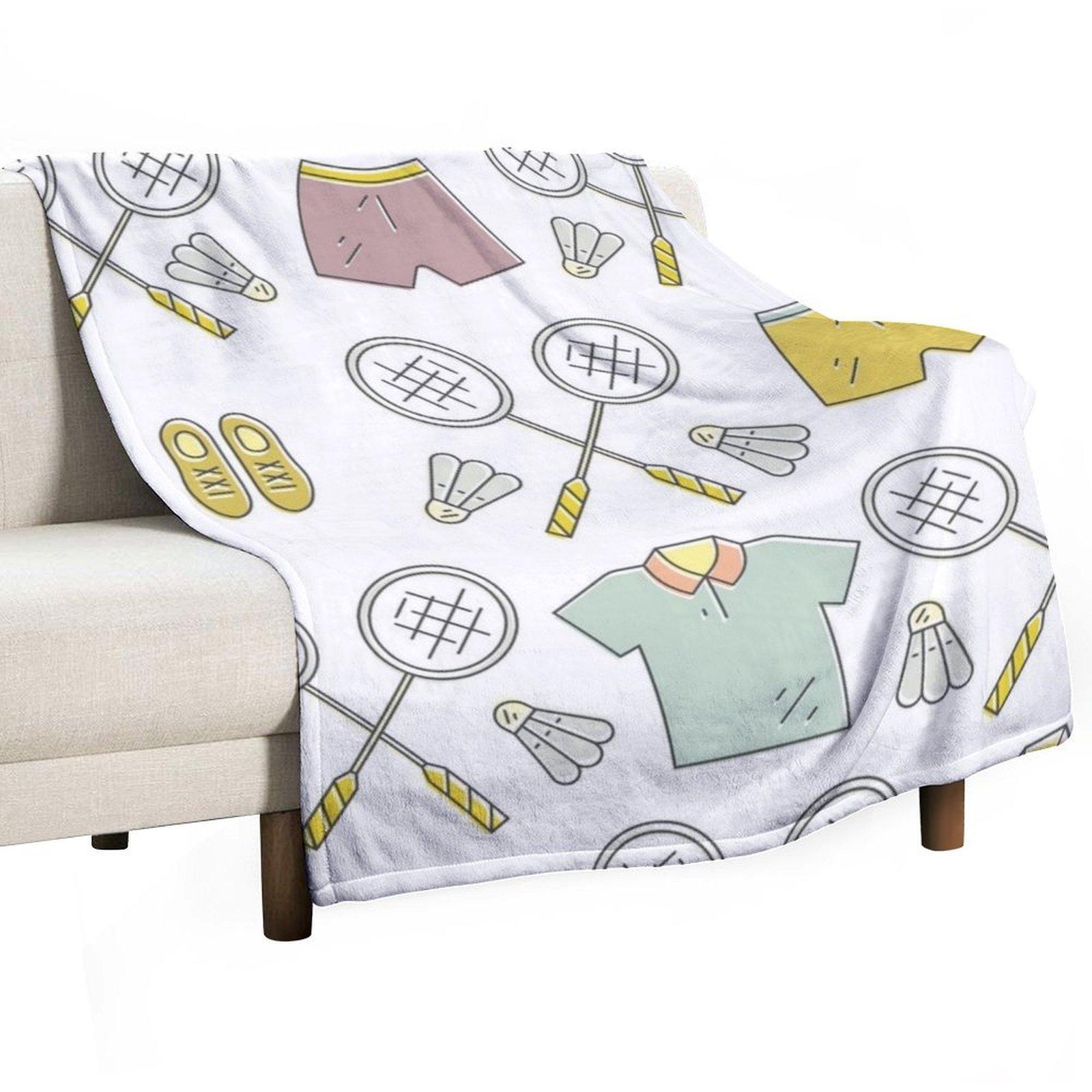 

Badminton Throw Blanket Soft Plush Plaid Thermal warm winter Sofa Quilt Blankets 30x40in