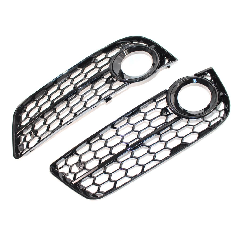 1 Pair Front-Bumper Grille for A5 COUPE/SPORTBACK 2008-2011 CABRIOLET 10-11 Fog Lights Honeycomb Cover Frame Trim