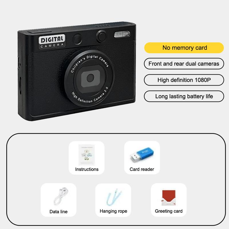 

Цифровая камера CCD с картой памяти 128 ГБ, ретро-фотография, детская камера 1080P 5 Мп для детей, студентов, автофокус, видеоблогинг, дети as the picture