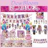 Conjunto de Talheres para Festa de Aniversário Infantil com Tema de Jogo de Menina Rosa Suprimentos de Decorações de Menina Roblox