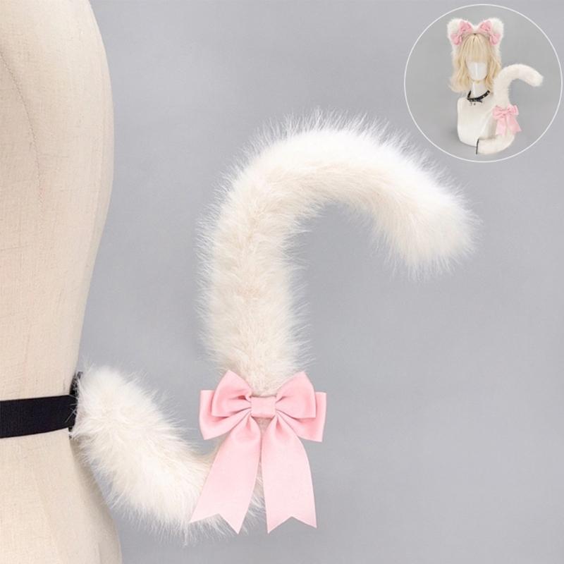 Themed Party Ear Headband with Soft Plush Texture, Ribbon Detail and Hanging Charm for Costume Styling and Photos
