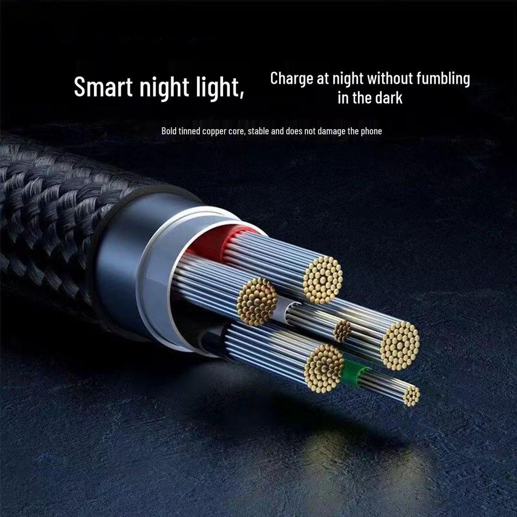 Transparent 240W Super Fast Charging USB-C Cable for Huawei Honor 10A Flash Charging Data