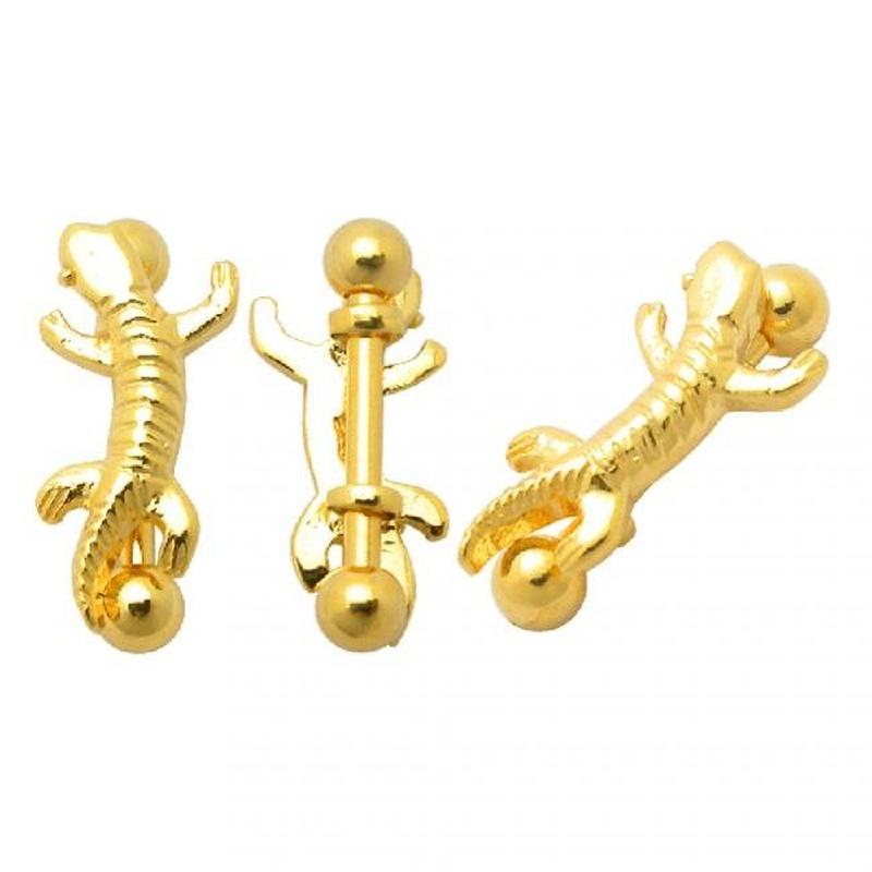 KODY PIERCING 18K vergoldetes Salamander-Augenbrauenpiercing und 925er Sterlingsilber – Qualitätspiercing