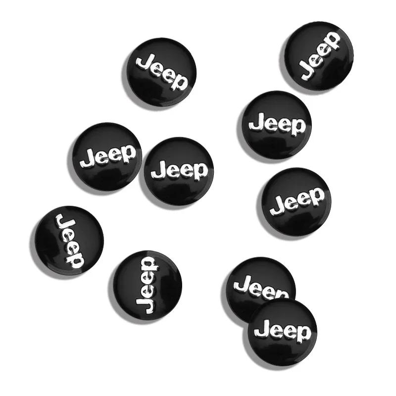 14mm Car Key Emblem Stickers Auto Door Keyhole Logo Decals For Jeep Renegade Compass Wrangler JK Patriot Grand Cherokee Rubicon AKU1