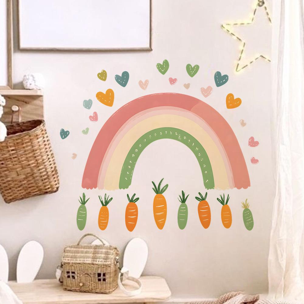Regenbogen Liebe Karotte Schlafzimmer Wohnzimmer Kleiderschrank Zuhause Hintergrund Verschönerung Dekoration Aufkleber
