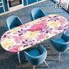 Oval Tablecloth Table Cover Waterproof Oil-Proof Elastic Kitchen Dining Room Wedding Party Table Cover Outdoor Picnic Camp Decor