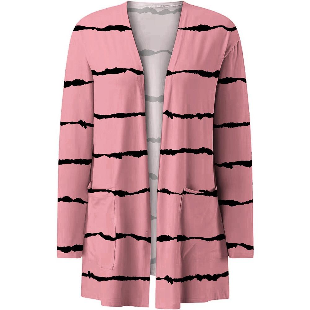 GMXIA Autumn Women's Print Cardigan Long-sleeved Casual Coat