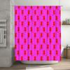 Vintage Style Black Cats Shower Curtain With Pink Background Classic 50S Retro Design For Bathroom Decorations