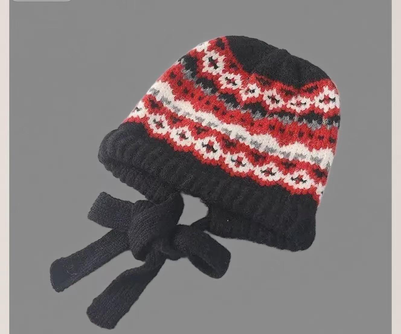 

Вязаная балаклава в стиле ретро с острова Фил с защитой ушей One Size