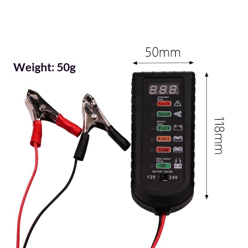 1Pcs 12V 24V Alternator Tester Car Battery Tester Led Display 6 Light Car Battery Checker Analyzer Auto Repair Diagnostic Tool