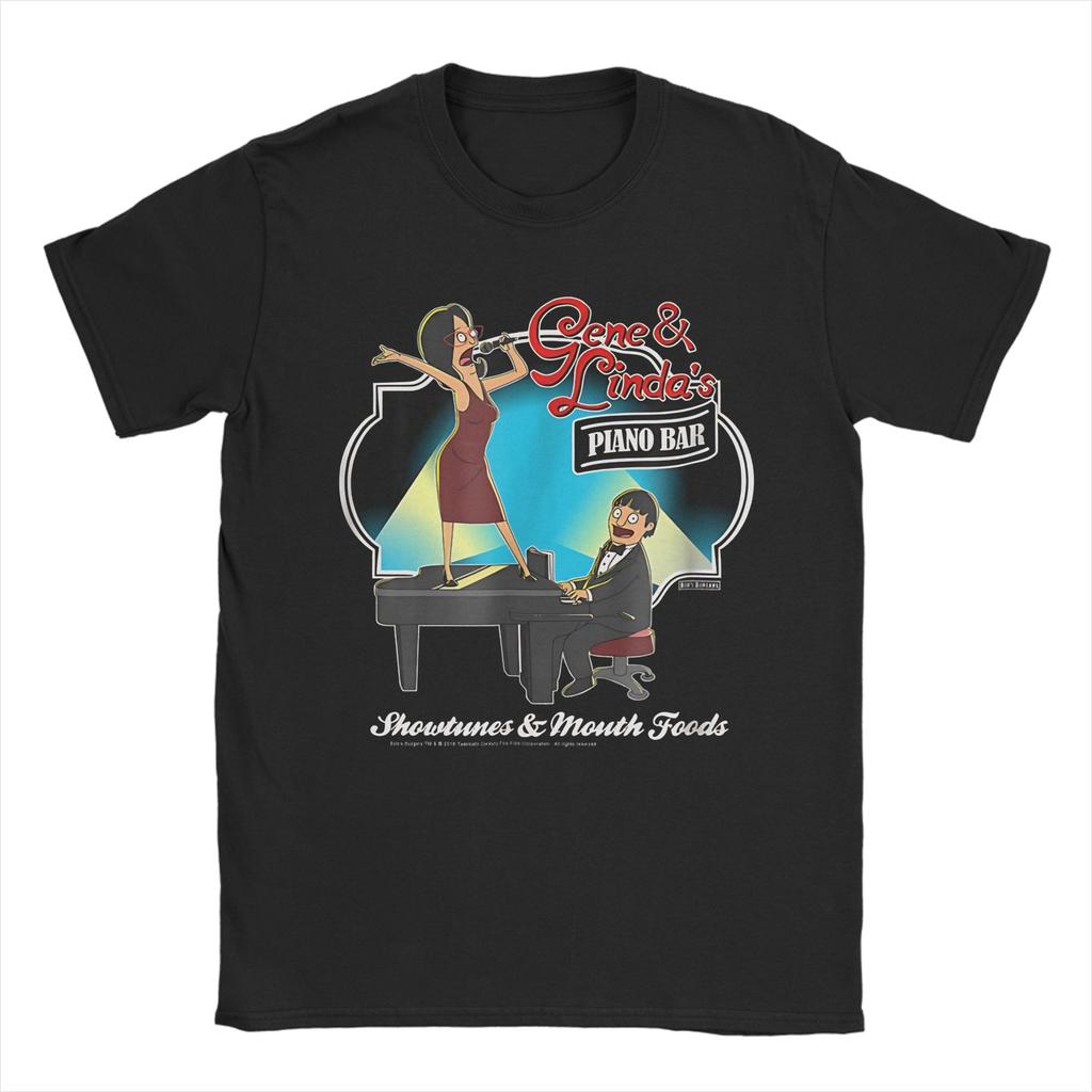 Bobs Burgers Family Shot & Teddy Logo  Tshirts Men Cotton Clothing Casual  Crewneck Short Sleeve