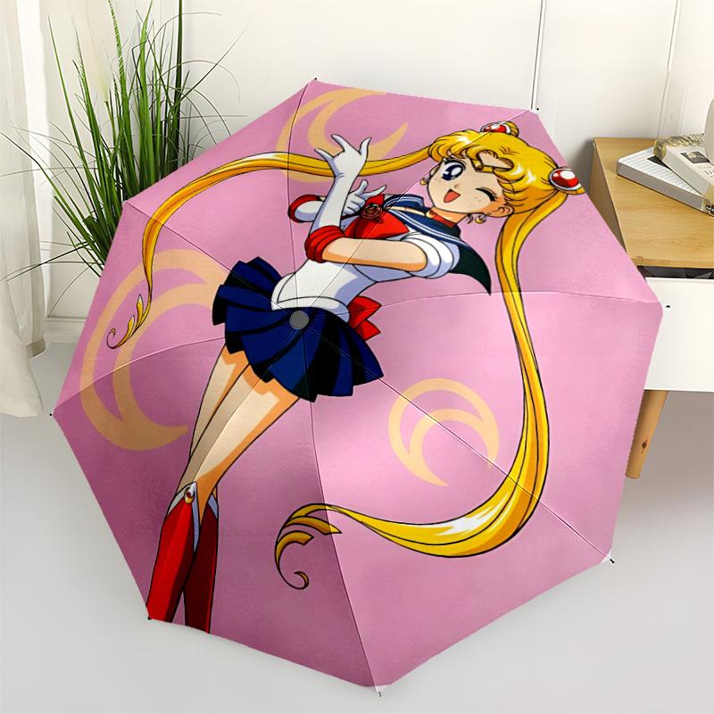 

1PC Sailor Moon Automatic Open/Close Umbrella, 8-Rib Sturdy Frame, Lightweight Portable Umbrella, Commute, Business - Ideal Gift for Friend, Vibrant P