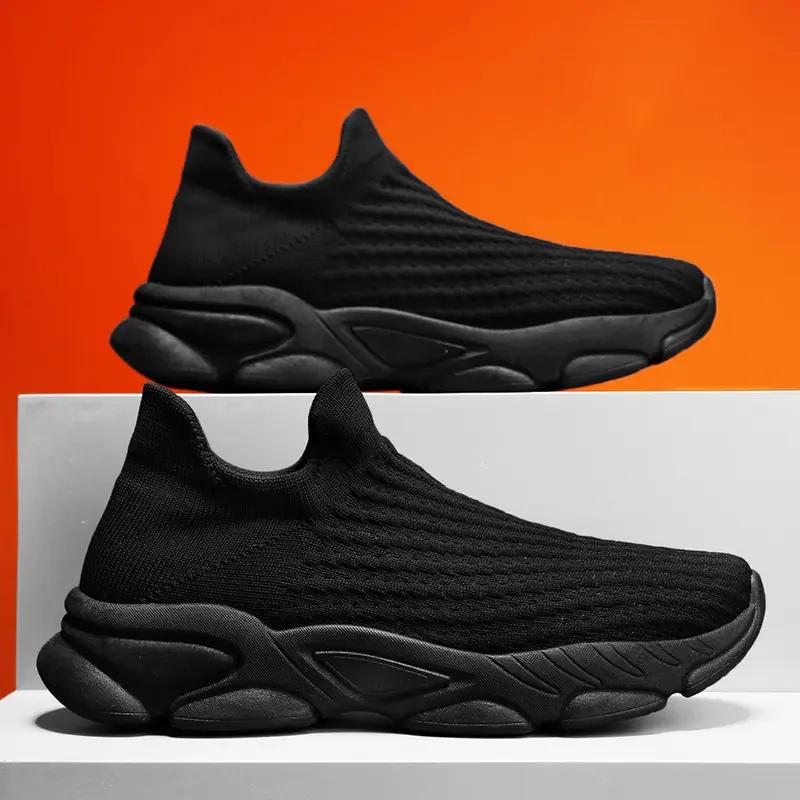 

Fashion Men s Skateboarding Shoes Korean Edition Breathable Socks Fashion Running Original Men s Skateboarding Sports Black Men s Shoes 39 чёрный