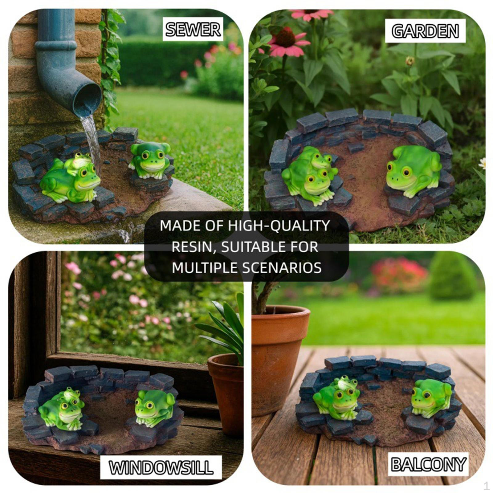 

Resin Frog Garden Statue Animal Sculpture Countryside Miniature Figurine Mini Ornament for Style A