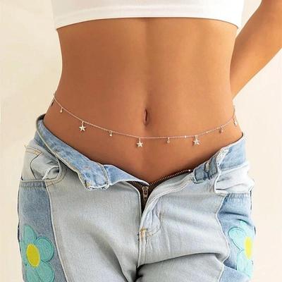 Sleek Star Pendant Waist Chain - European & American Holiday Style Jewelry